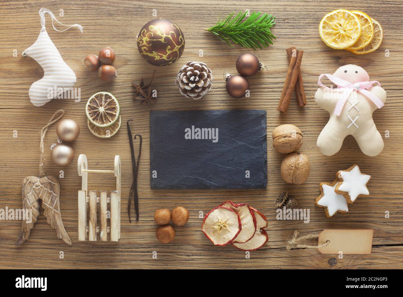 Natale Flatlay Foto Stock