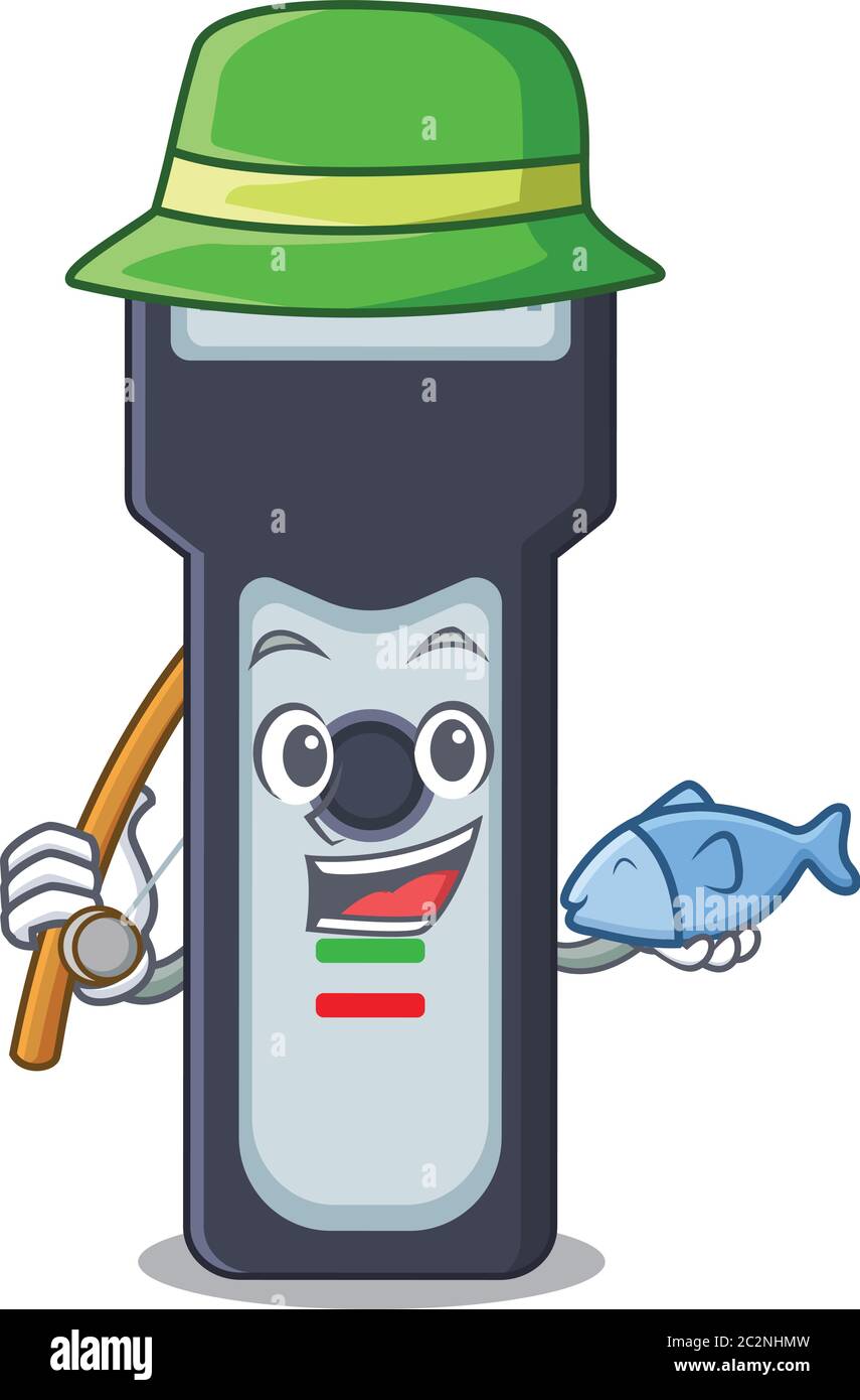 Il design dei cartoni animati del rasoio elettrico pronto per la pesca Illustrazione Vettoriale