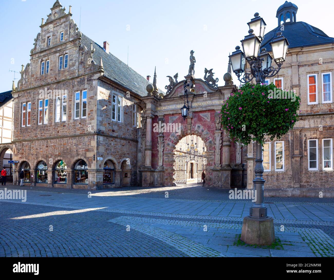 Portale di un castello Palazzo Buckeburg in bassa Sassonia, Germania Foto Stock