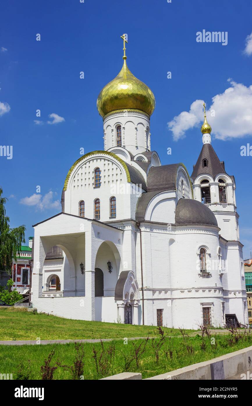 Nuova chiesa in mattoni Kazan a Nizhny Novgorod Foto Stock