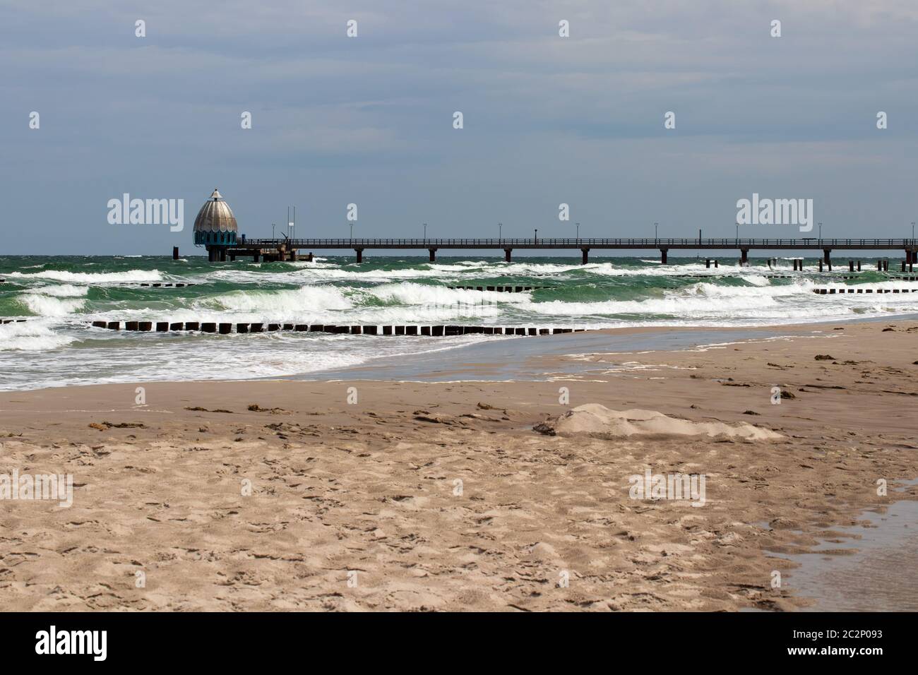 Molo 002. Fischland Darss Zingst. Germania Foto Stock