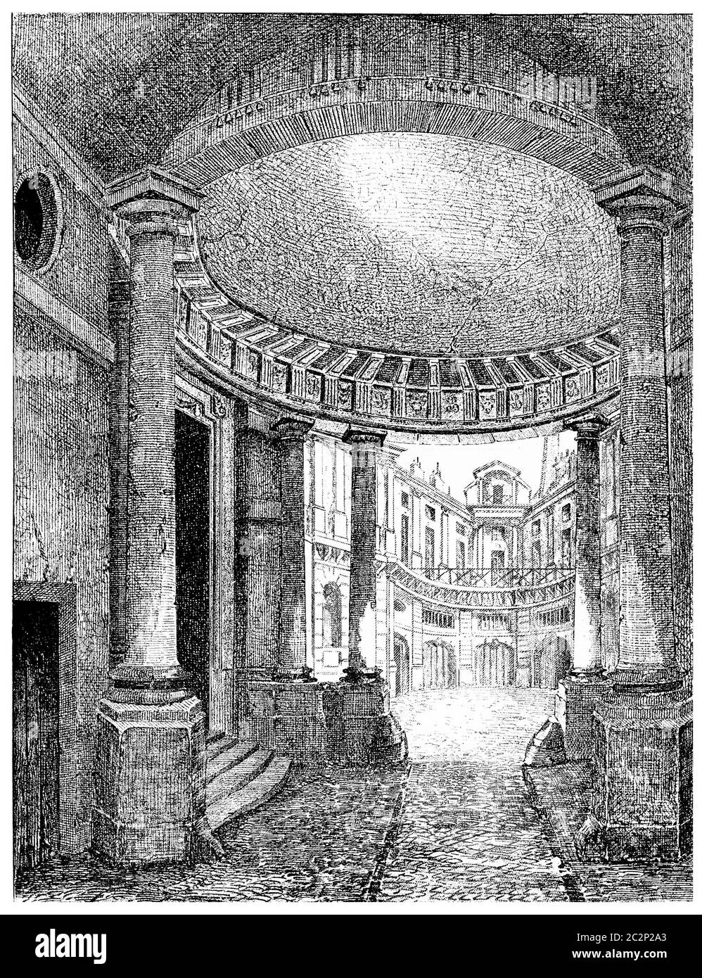 Hotel Beauvais, rue Francois Miron, illustrazione d'epoca incisa. Parigi - Auguste VITU – 1890. Foto Stock