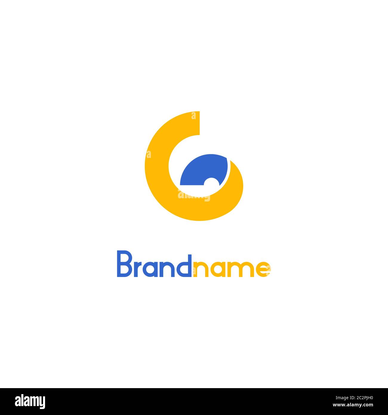 Modello iniziale di logo grafico a lettera G, concetto di design circolare, logo aziendale astratto, isolato su sfondo bianco. Illustrazione Vettoriale