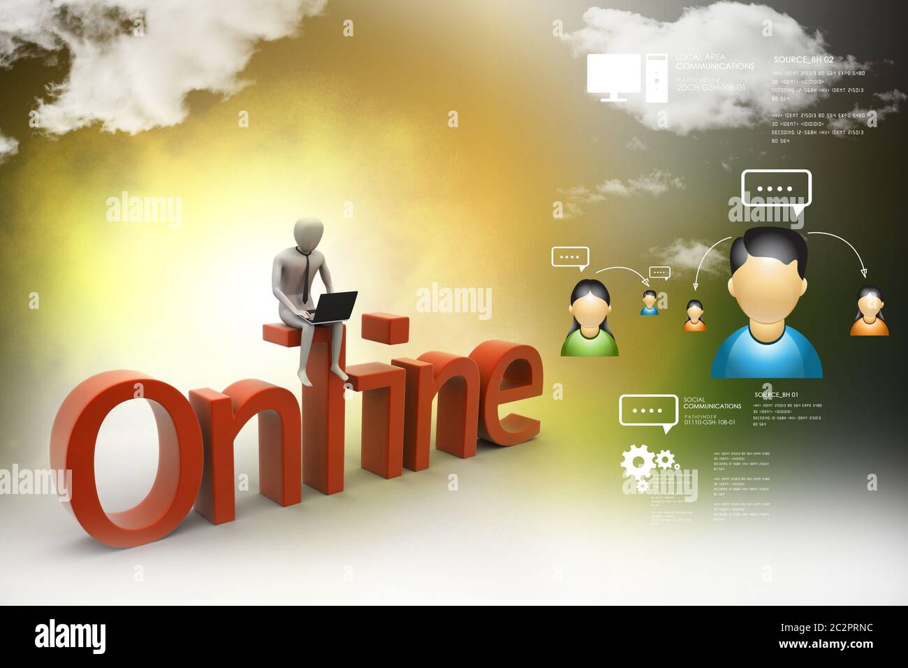 Online il concetto di lavoro Foto Stock