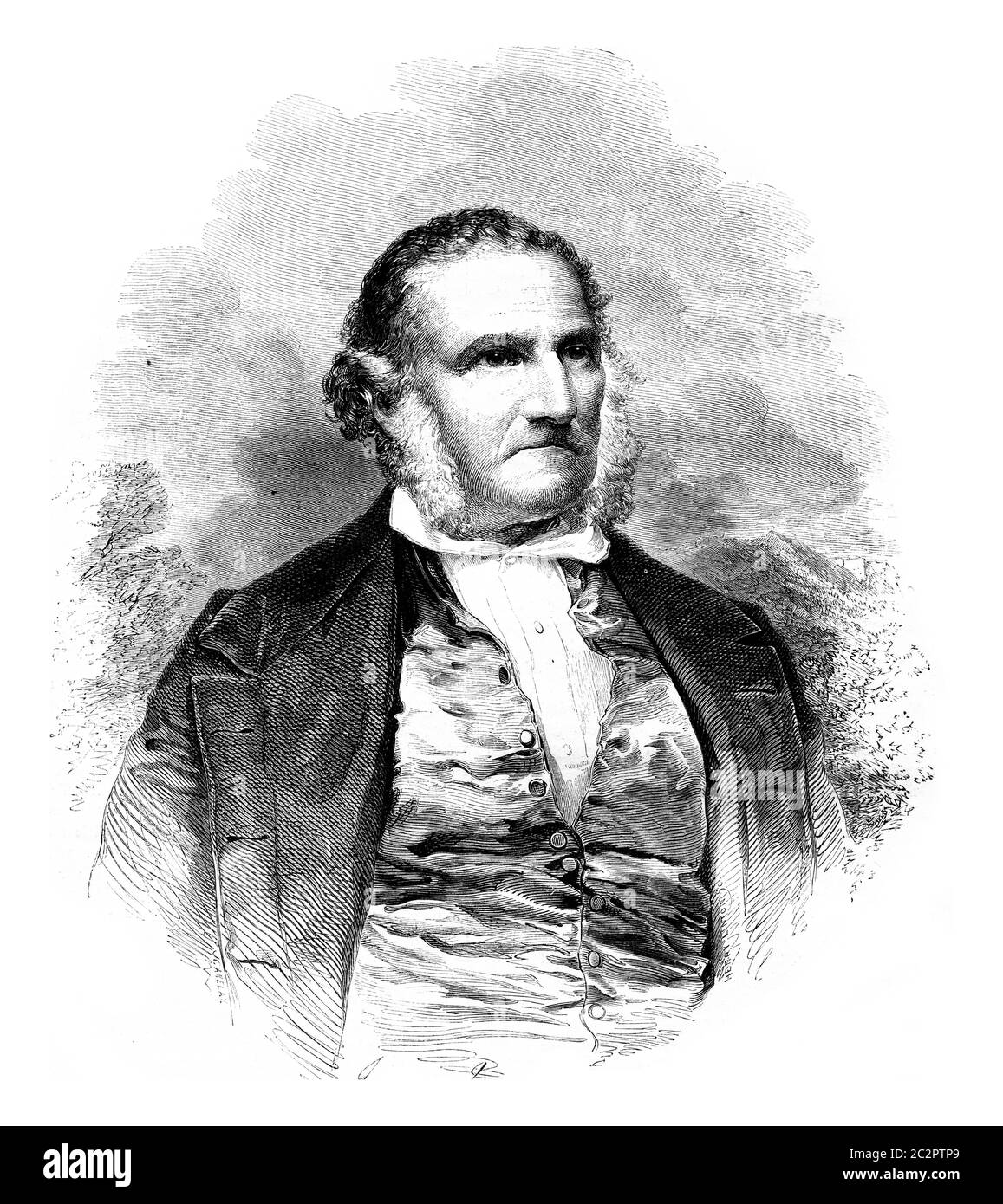 John James Audubon è nato nel 1780, morto il 27 gennaio 1851, illustrazione d'annata incisa. Magasin Pittoresque 1852. Foto Stock