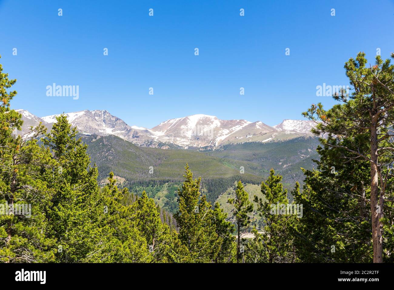 Paesaggio della valle con foresta verde negli stati uniti. Cielo blu e nuvole sullo sfondo. Foto Stock
