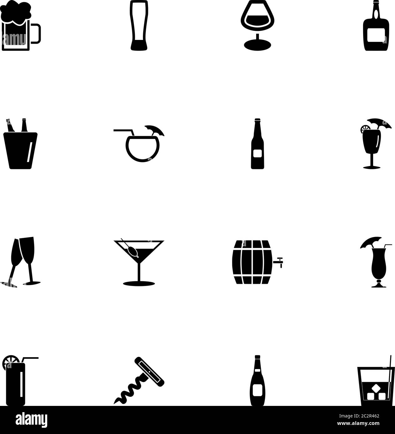 Icona alcolica - consente di espandere la finestra a qualsiasi dimensione - consente di modificare qualsiasi colore. Perfect Flat Vector contiene icone come mate, cognac, vetro, bottiglia, wineglass, whiskey Illustrazione Vettoriale