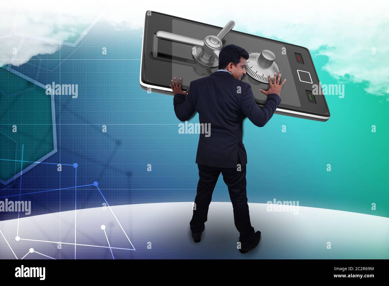 Man mano con smart phone concetto di comunicazione Foto Stock