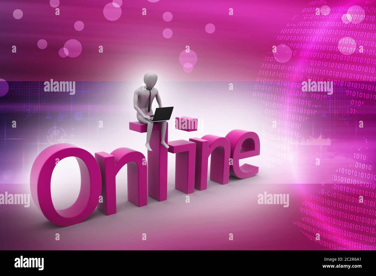 Online il concetto di lavoro Foto Stock