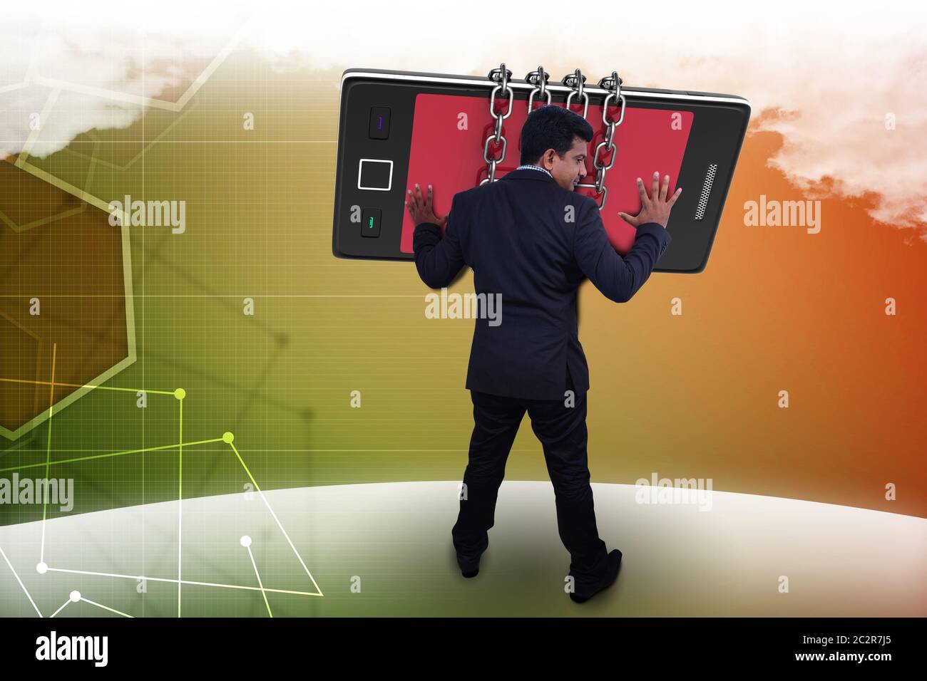 Man mano con smart phone concetto di comunicazione Foto Stock