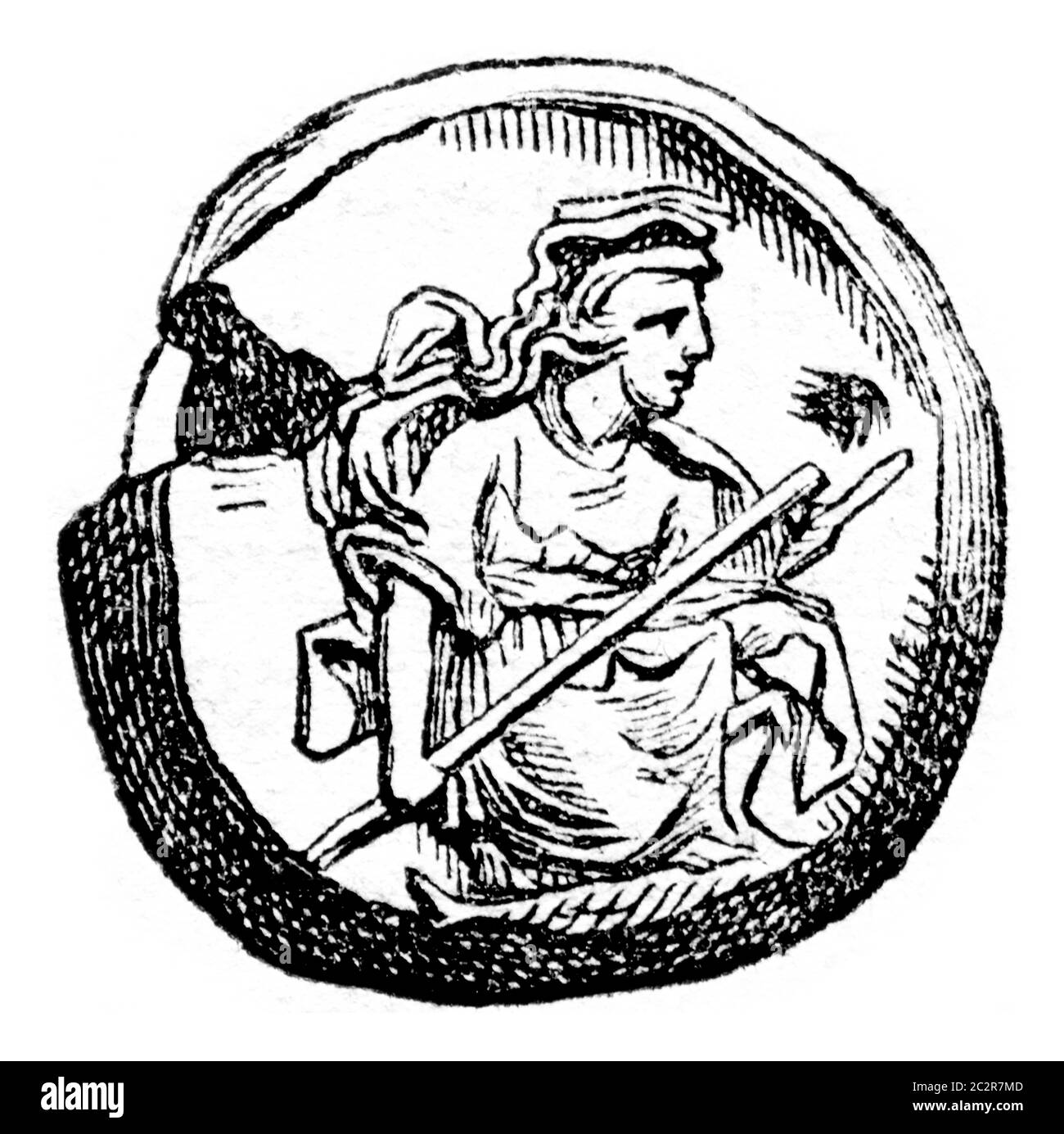 Collezione di Luynes, Medaglia di Cyzicus, illustrazione d'annata incisa. Magasin Pittoresque 1873. Foto Stock