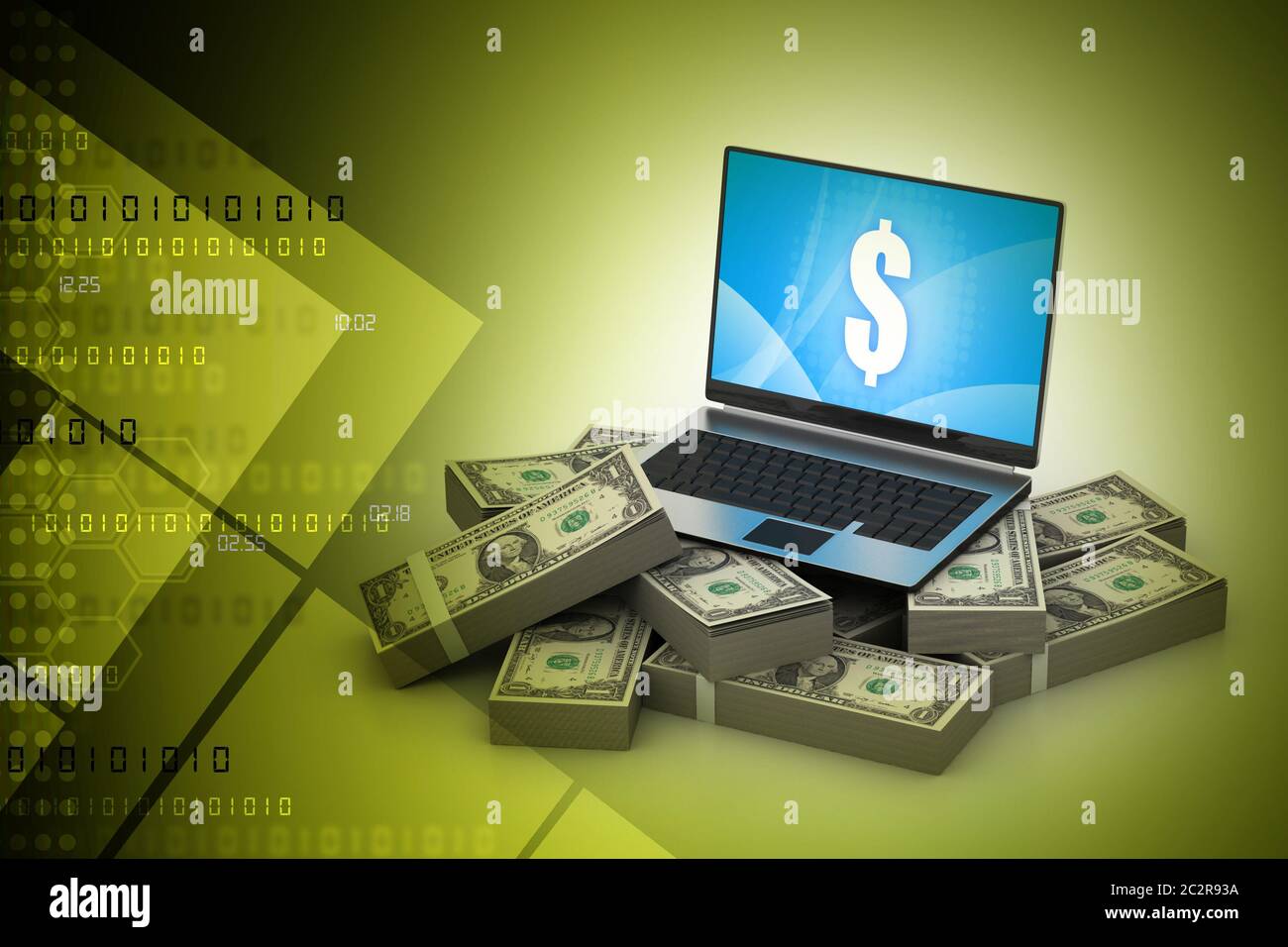 Online il concetto di denaro Foto Stock