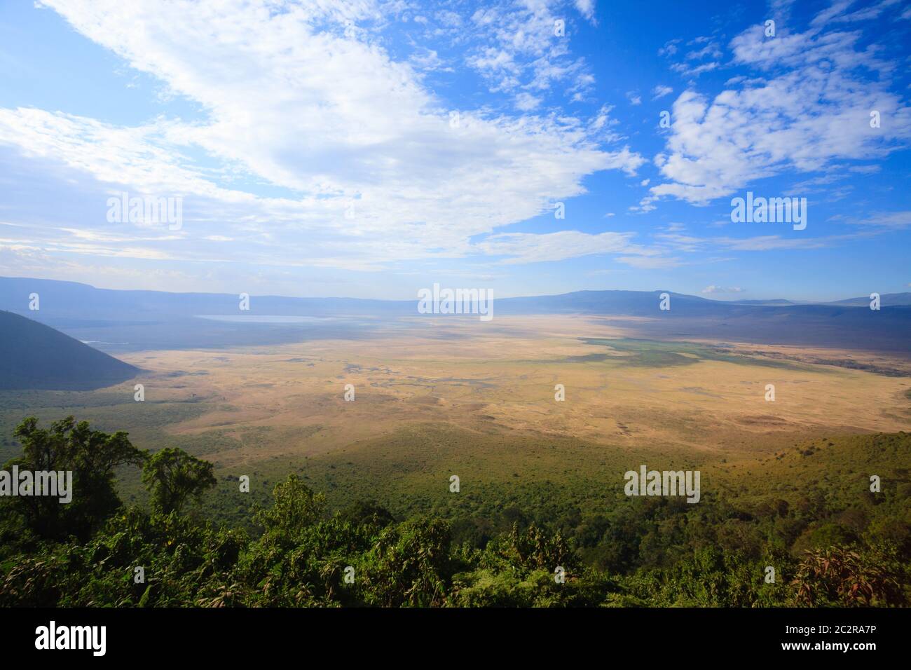 Cratere di Ngorongoro vista aerea, Tanzania Africa. Tanzania paesaggio Foto Stock