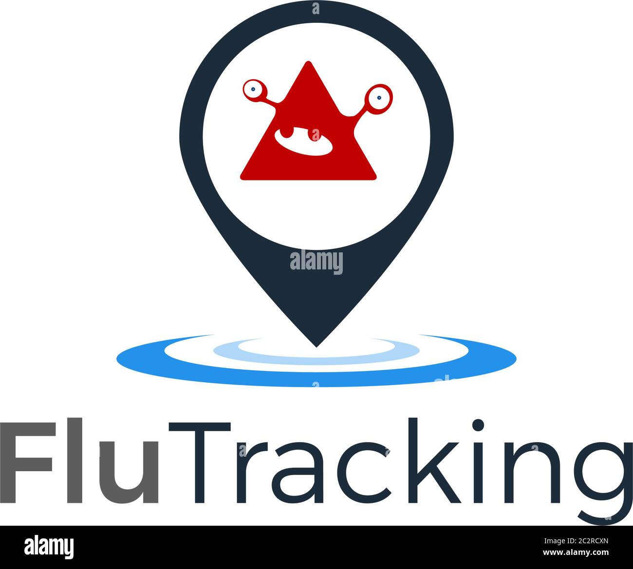 Il disegno di marchio di inseguimento di flu, ispirazione di marchio di sanità Illustrazione Vettoriale