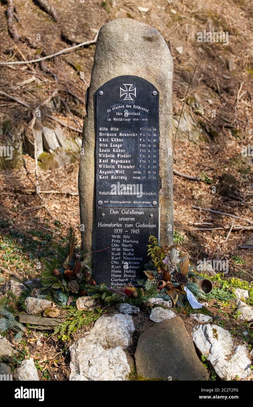 Mägdesprung lapide caduto della guerra mondiale Foto Stock