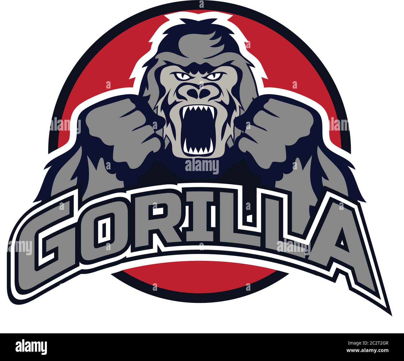logo gorilla su sfondo bianco, illustrazione vettoriale Illustrazione Vettoriale