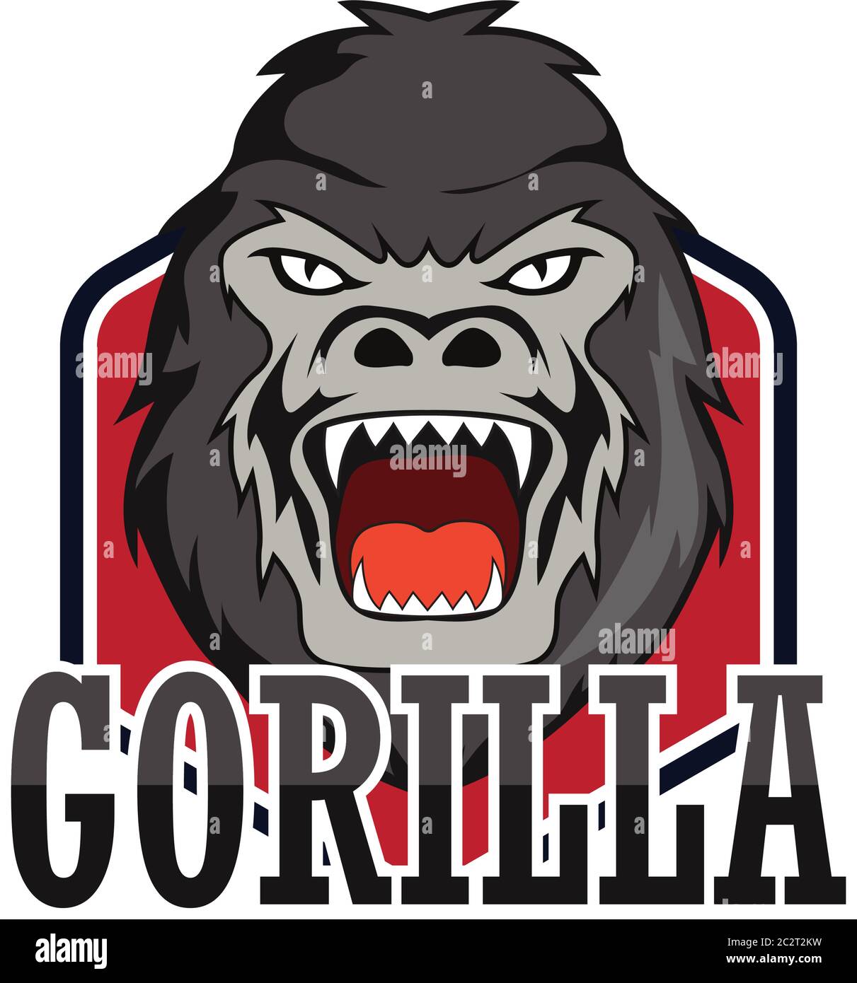 logo gorilla su sfondo bianco, illustrazione vettoriale Illustrazione Vettoriale