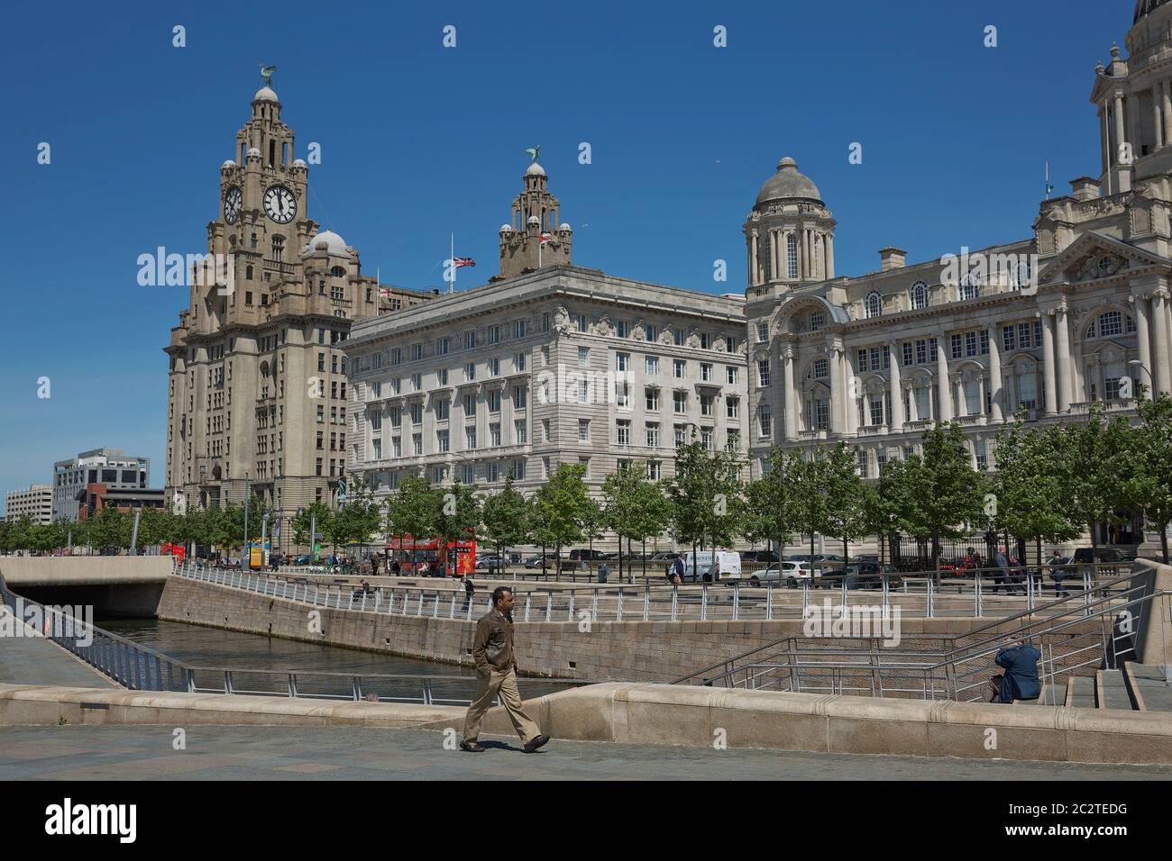 Port of Liverpool Building (o Dock Office) a Pier Head, lungo il lungomare di Liverpool, Inghilterra Foto Stock