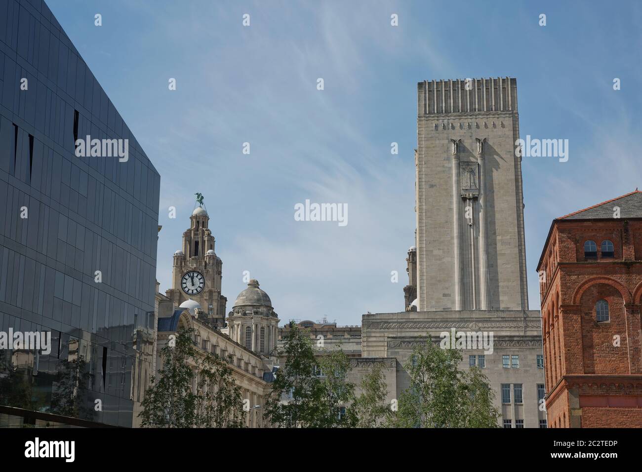 Port of Liverpool Building (o Dock Office) a Pier Head, lungo il lungomare di Liverpool, Inghilterra Foto Stock