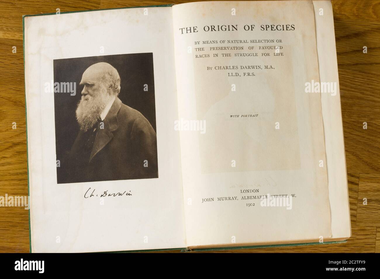 Origine della specie, pagina del titolo. edizione 1902. Foto Stock