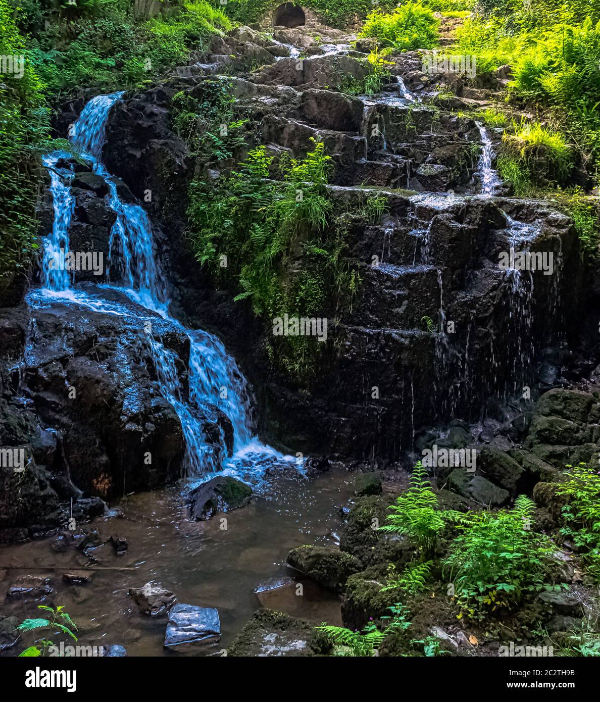 La Petite Cascade - la piccola cascata della Cance e CanÃ§sui fiumi - le Neufbourg, Normandia, Francia Foto Stock