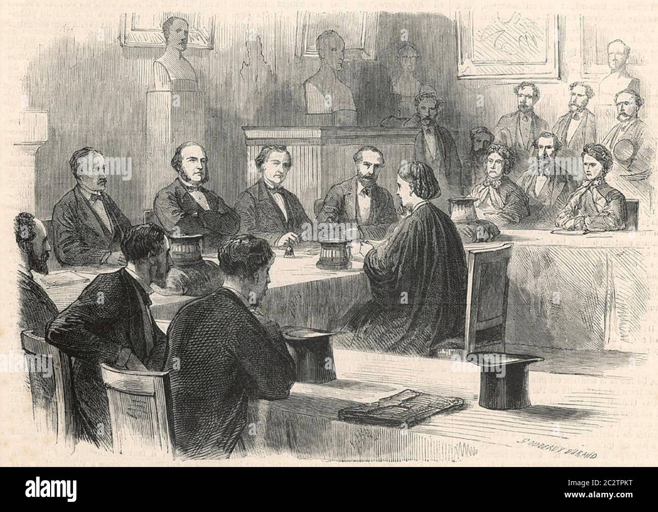 ELIZABETH GARRETT ANDERSON (1836-1917) medico e suffragista inglese alla Facoltà di Medicina di Parigi nel 1870 dove ha conseguito la laurea in medicina. Foto Stock