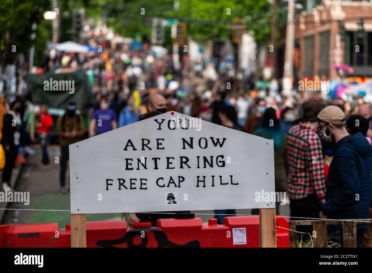 La zona autonoma di Capitol Hill (CHAZ) o la protesta occupata da Capitol Hill (CHOP). Foto Stock