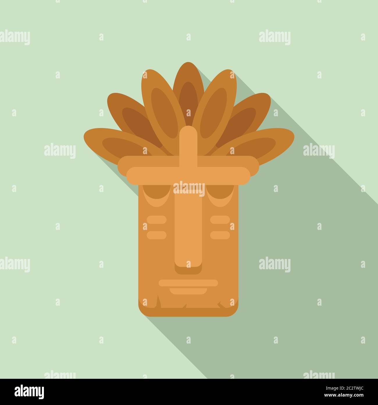 Icona tiki idolo messicana. Illustrazione piatta dell'icona del vettore messicano tiki idol per il web design Illustrazione Vettoriale