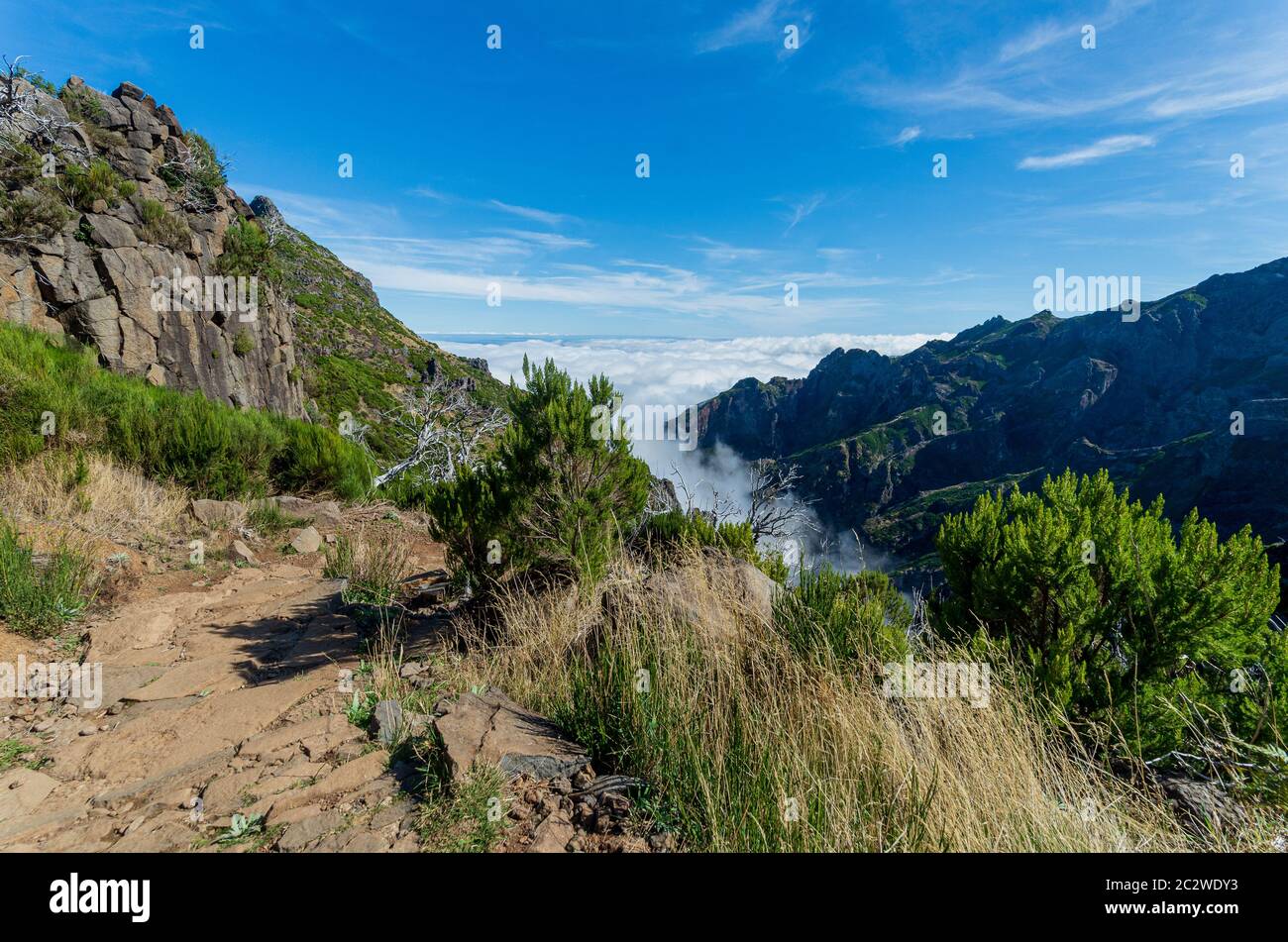 Dal monte Pico Arieiro a Pico Ruivo Foto Stock