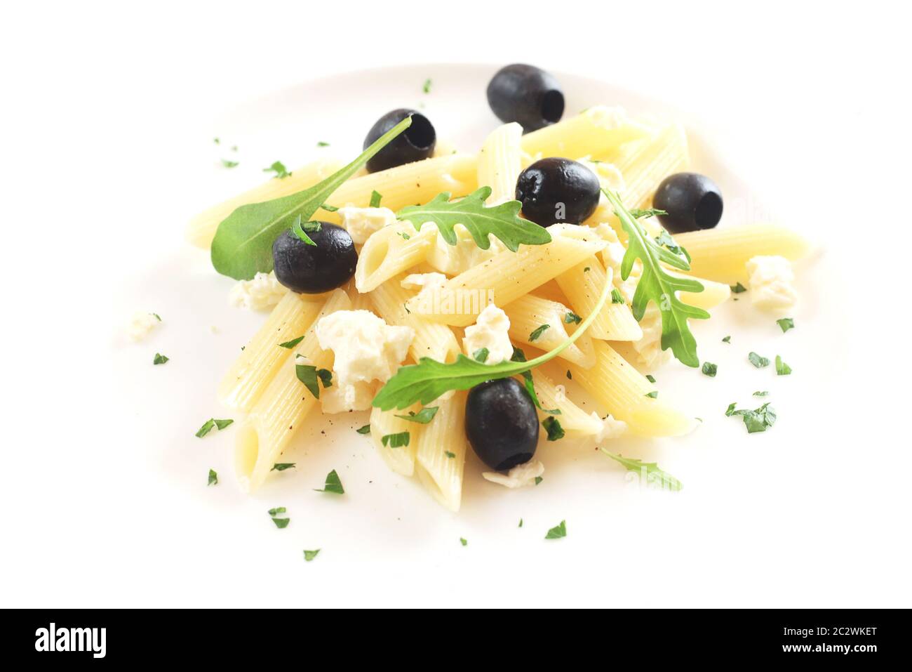 Pasta con olive Foto Stock