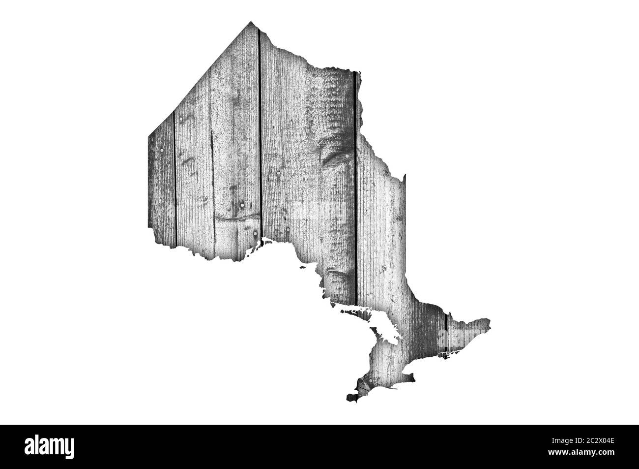 Mappa di Ontario in legno stagionato Foto Stock