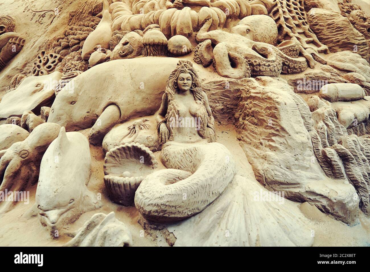 Mysuru Sand Sculpture Museum, Karnataka, India Foto Stock