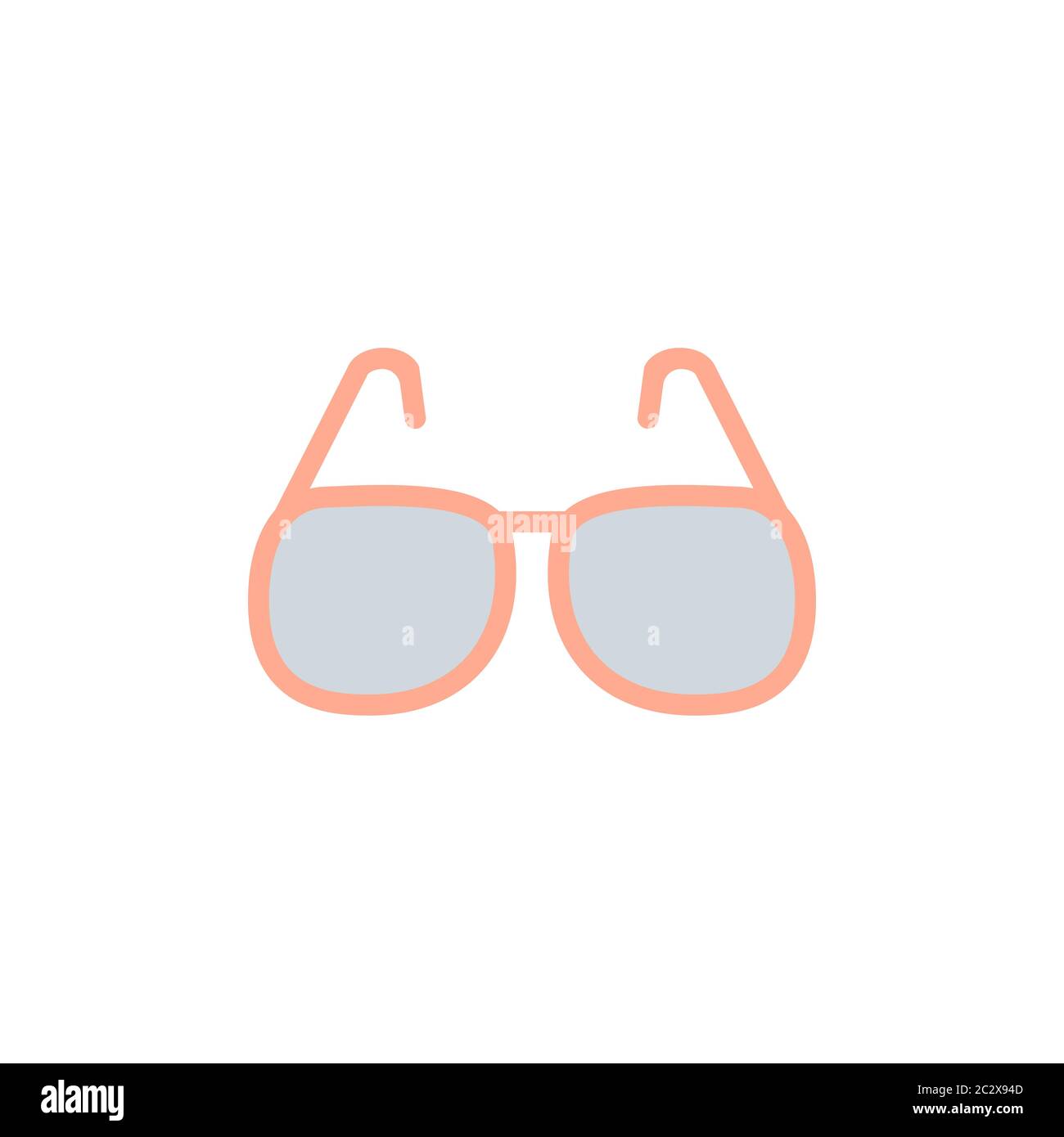 icona degli occhiali estivi o illustrazione del design dei segni Illustrazione Vettoriale