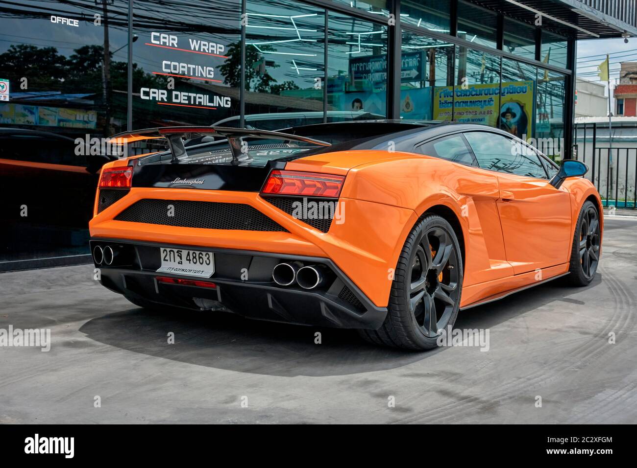 Lamborghini Gallardo LP 570 in arancione Foto Stock