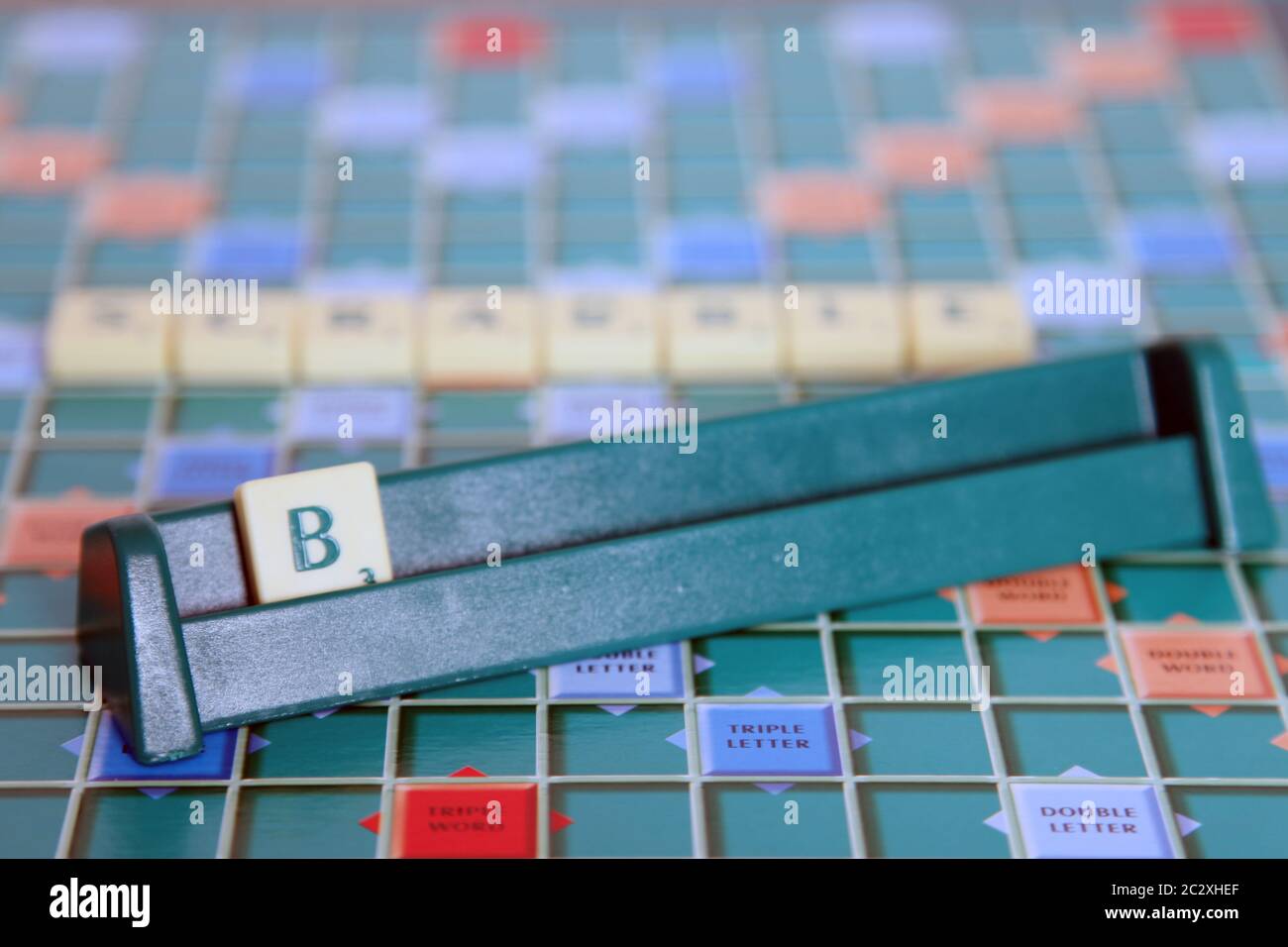 Tessera di lettere di scrabbiamento - carattere lettera B Foto Stock