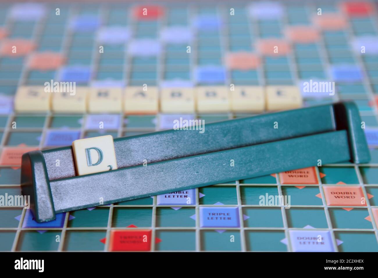 Tessera di lettere di scrabbiamento - carattere lettera D Foto Stock
