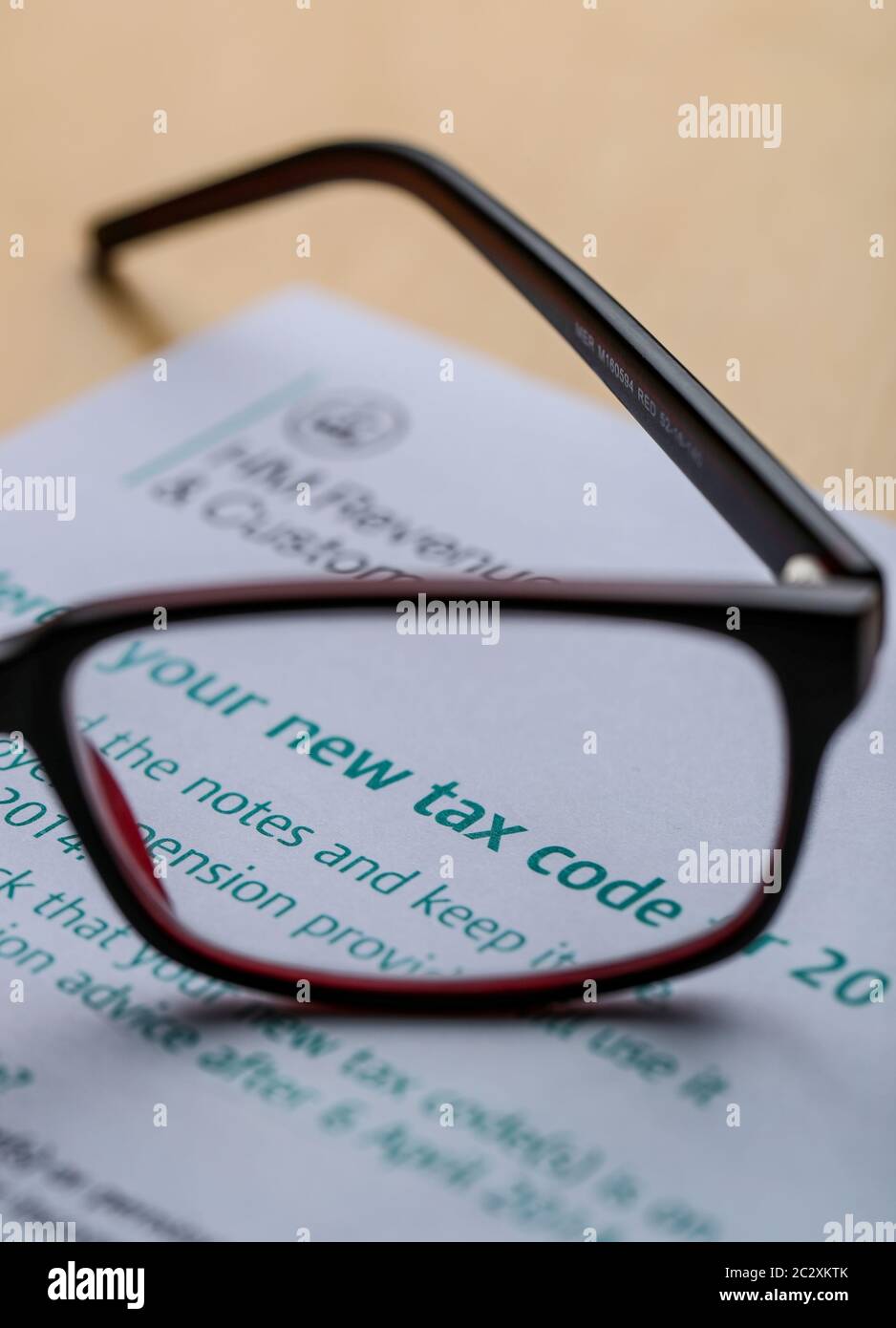 Modulo Codice fiscale HMRC per il Regno Unito Foto Stock