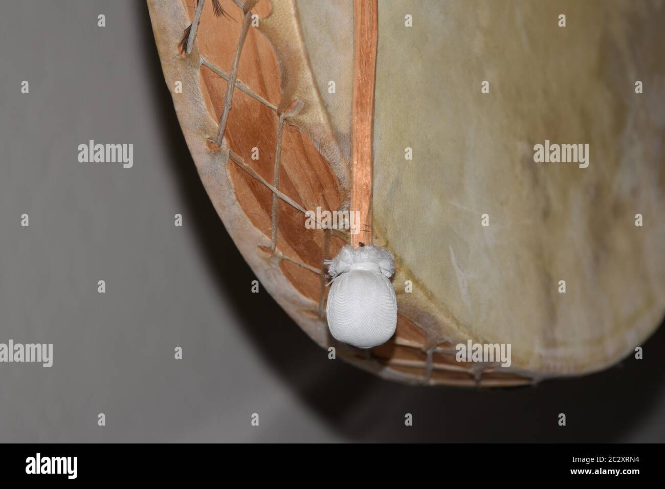 Tamburo fatto di aninse e pelle animale Foto Stock