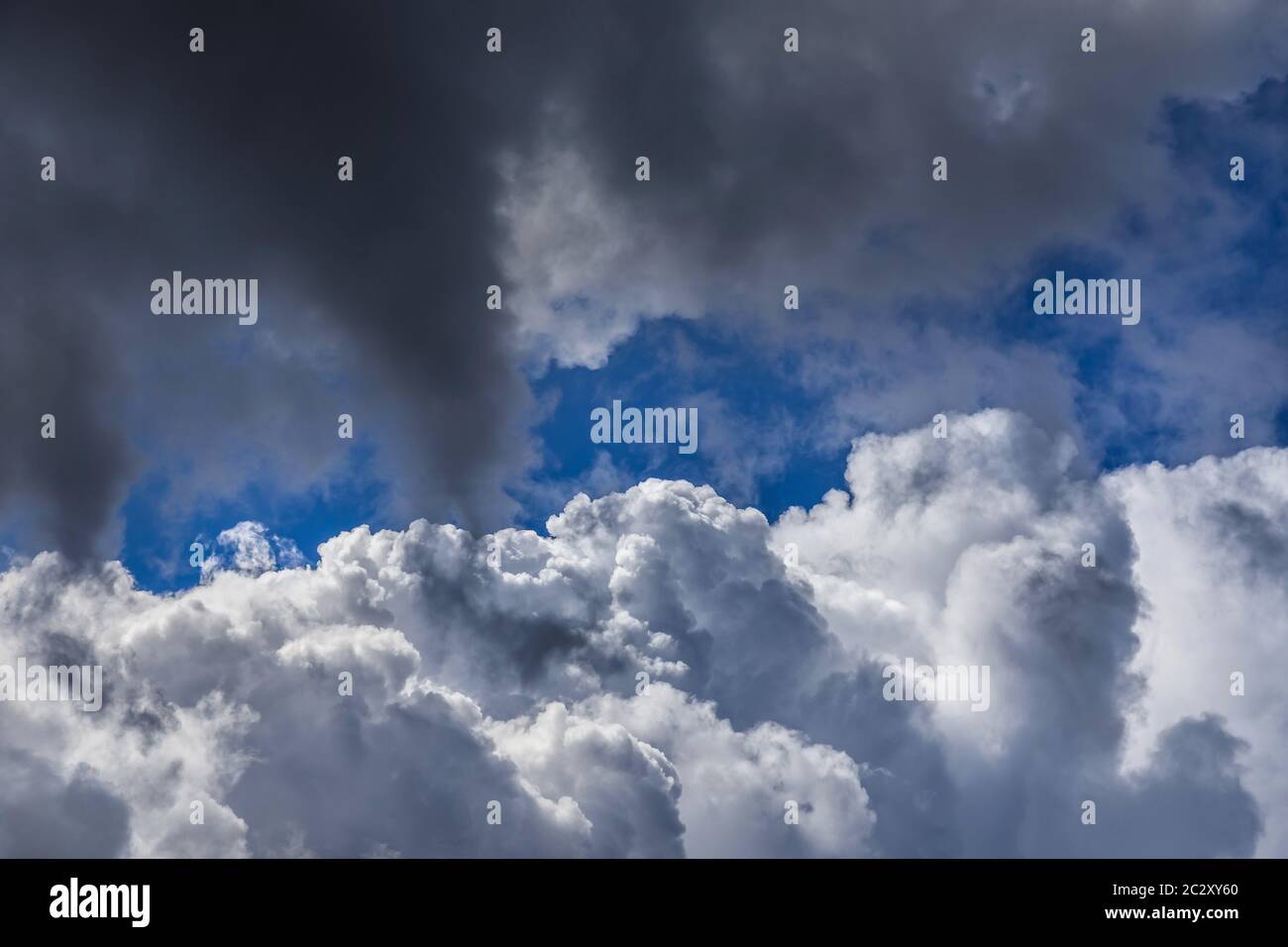 Le nuvole di Cumulus e Cumulonimbus si formano come una tempesta in avvicinamento. Foto Stock