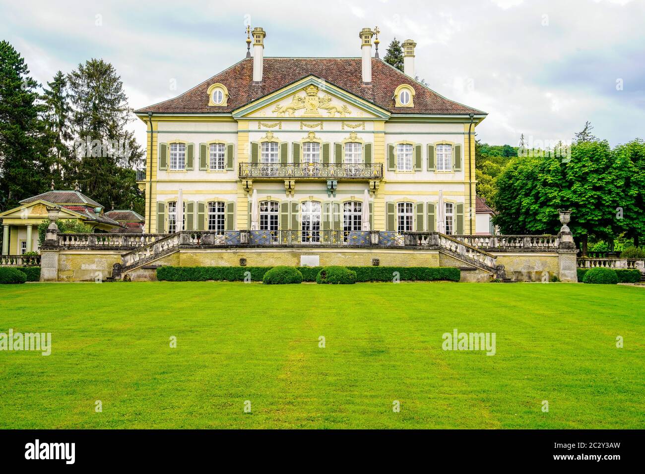 Villa Wenkenhof a Wenk Park, Riehen Dorf, Basilea, Svizzera. Foto Stock