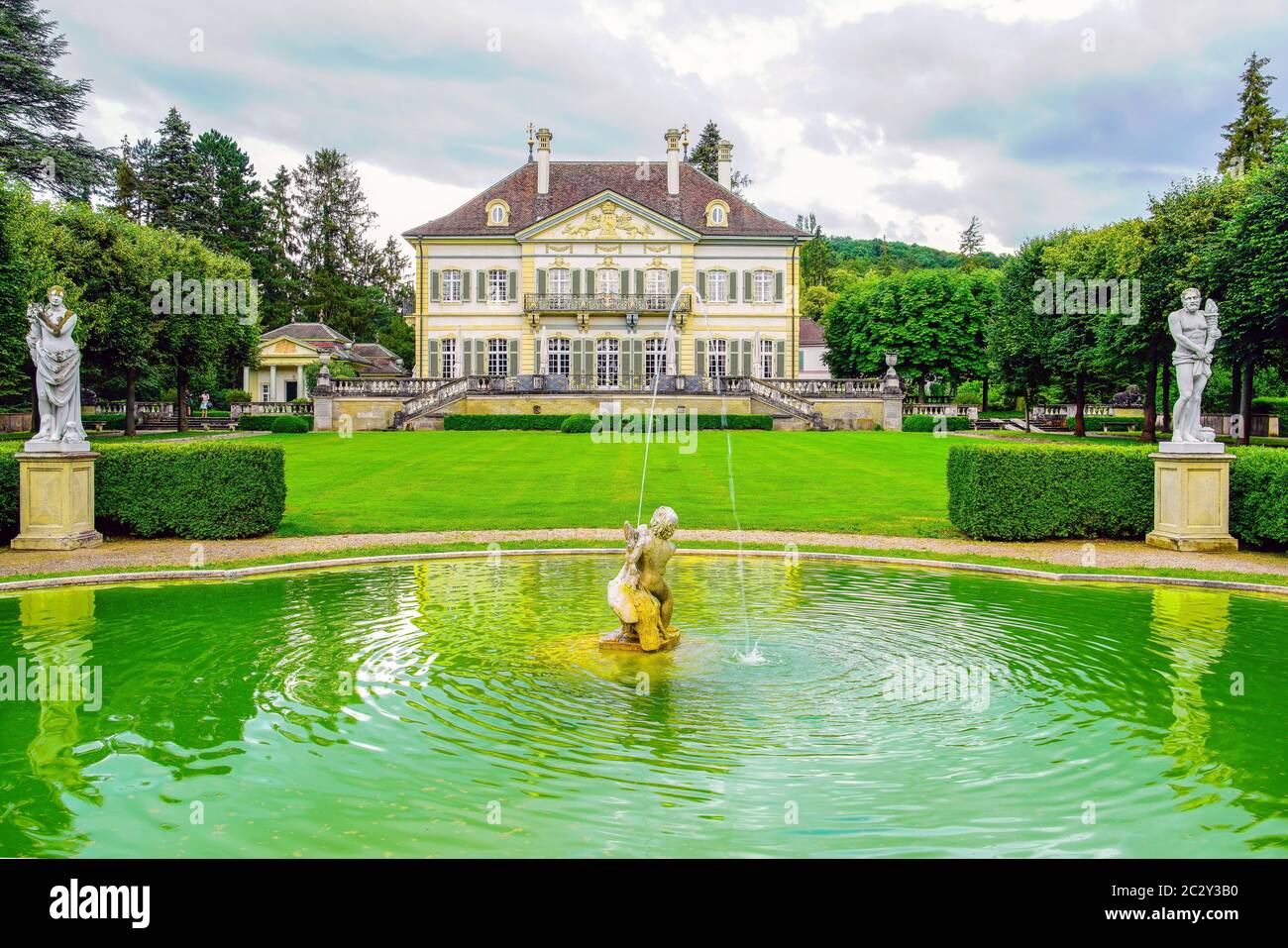 Villa Wenkenhof a Wenk Park, Riehen Dorf, Basilea, Svizzera. Foto Stock