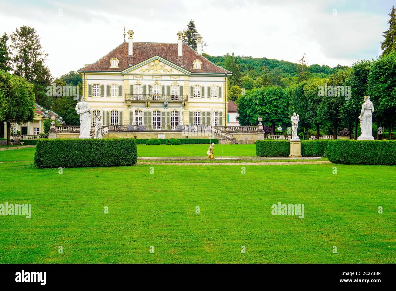 Villa Wenkenhof a Wenk Park, Riehen Dorf, Basilea, Svizzera. Foto Stock