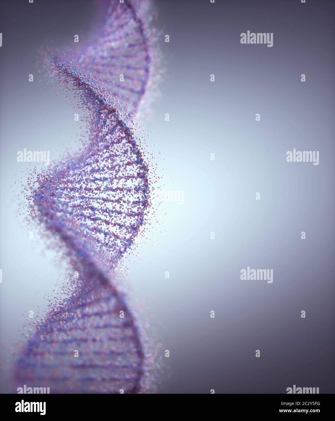La sindrome di genetica e di disordine genetico, 3D illustrazione del concetto di scienza. Colorate molecola di DNA. Foto Stock