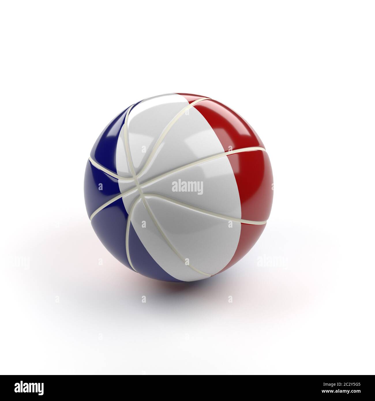 Baketball lucida con la bandiera della Francia, rendering 3D Foto Stock