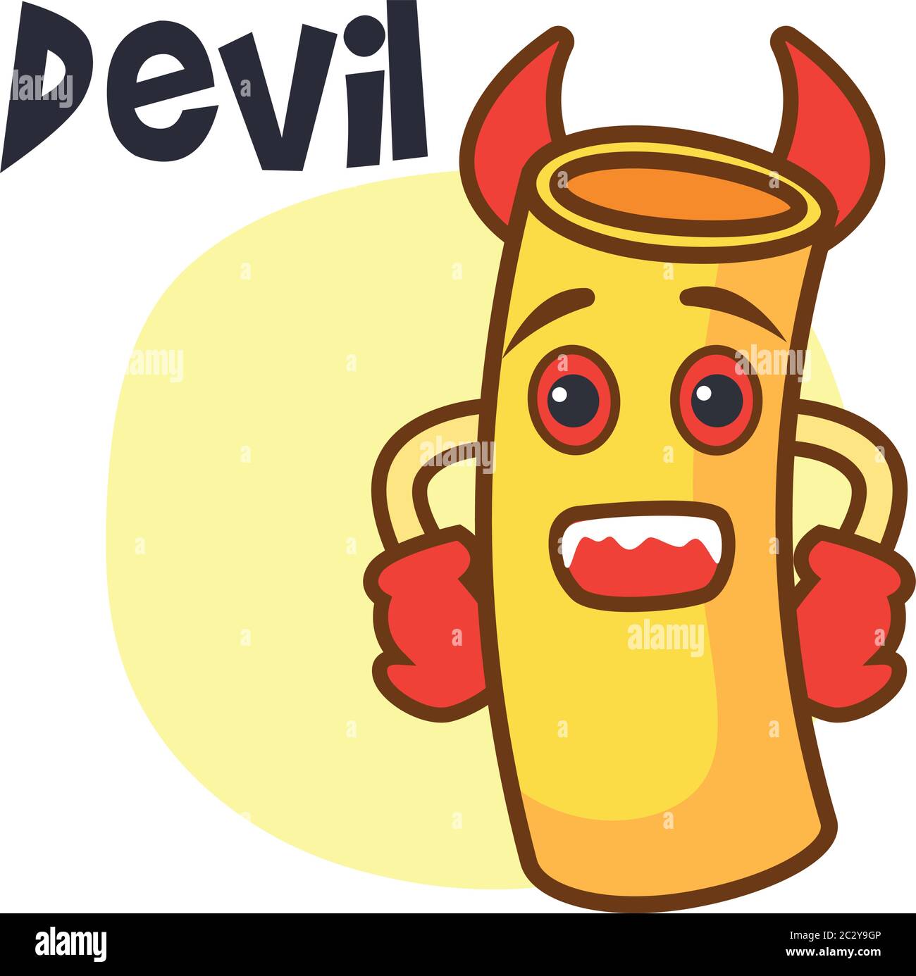 devil penne italiano pasta cartoon carattere. illustrazione vettoriale Illustrazione Vettoriale