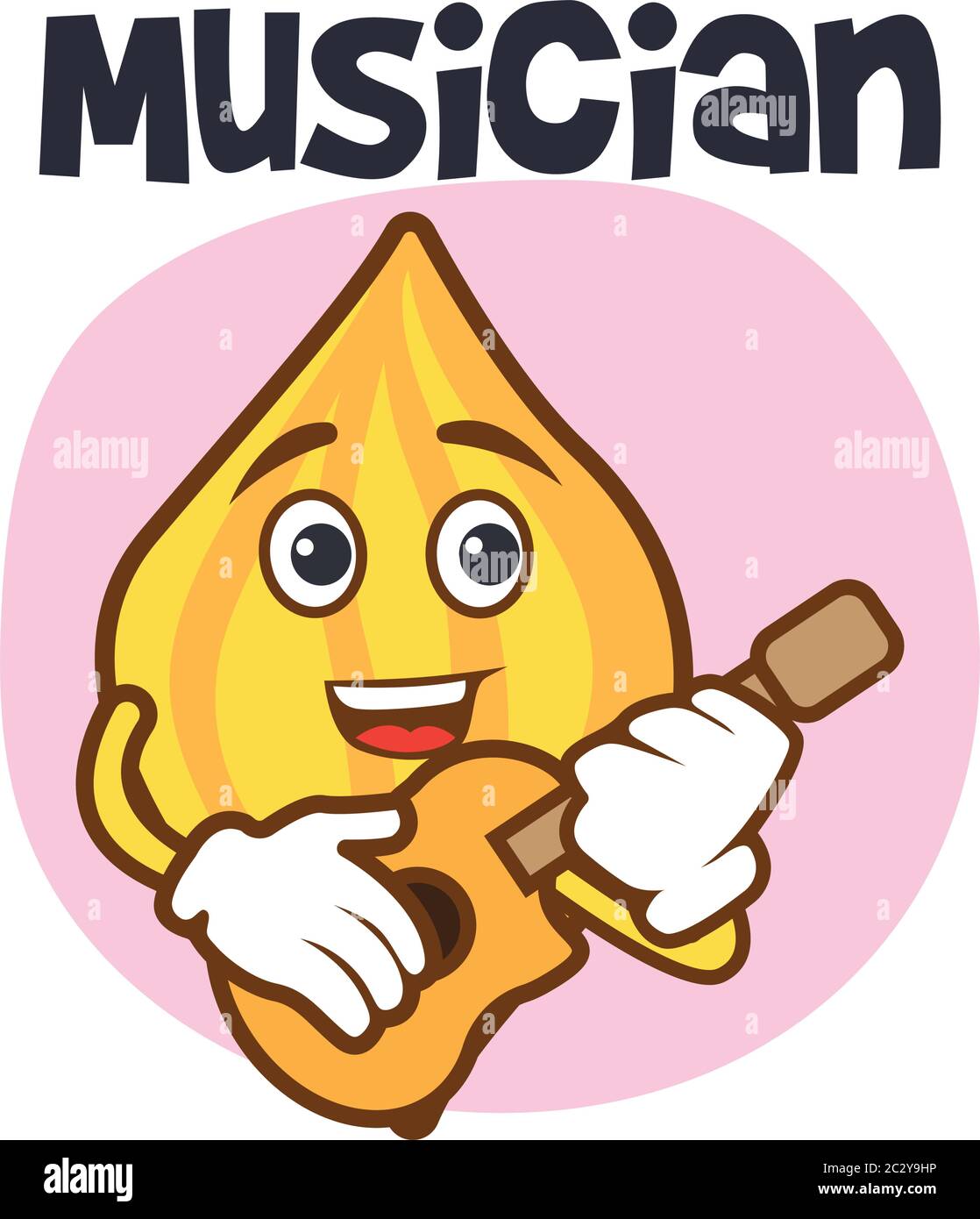 musicista penne italiano pasta cartoon carattere. illustrazione vettoriale Illustrazione Vettoriale