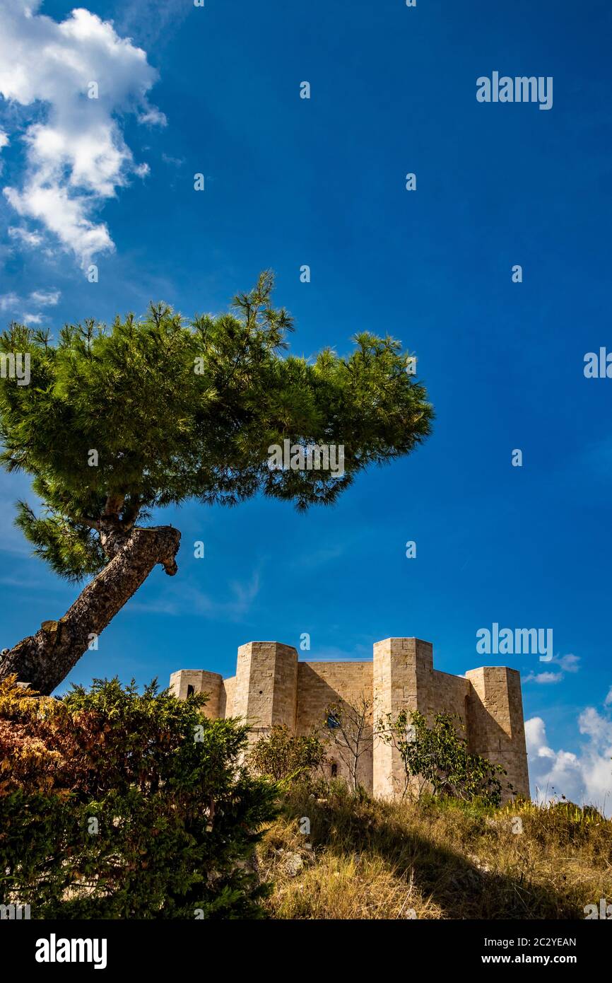 Castel del Monte, il famoso e misterioso castello ottagonale costruito nel XIII secolo dall'imperatore Federico II Foto Stock