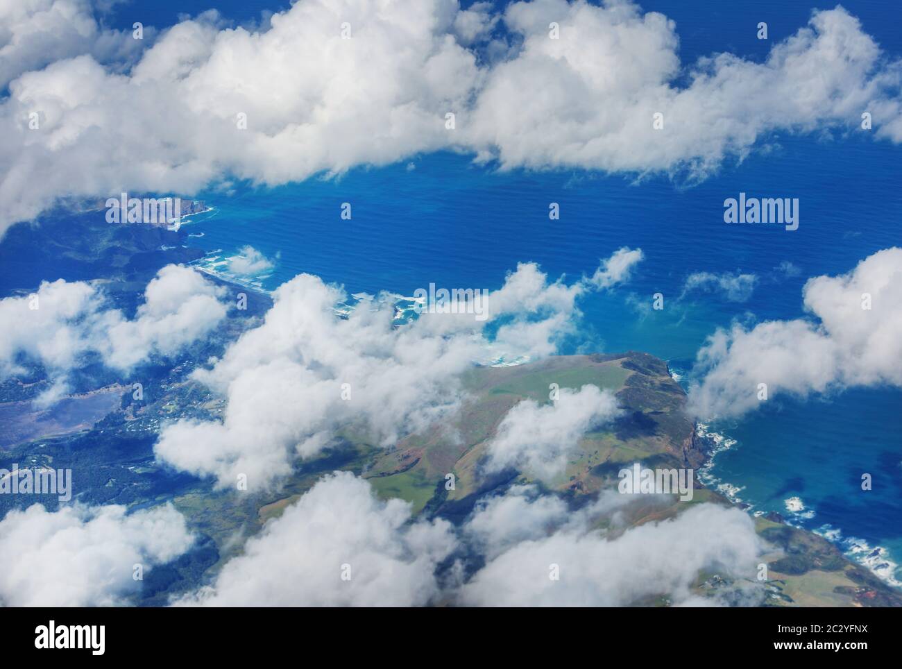 Vista aerea su una Nuova Zelanda. Informazioni e concetti di viaggio Foto Stock