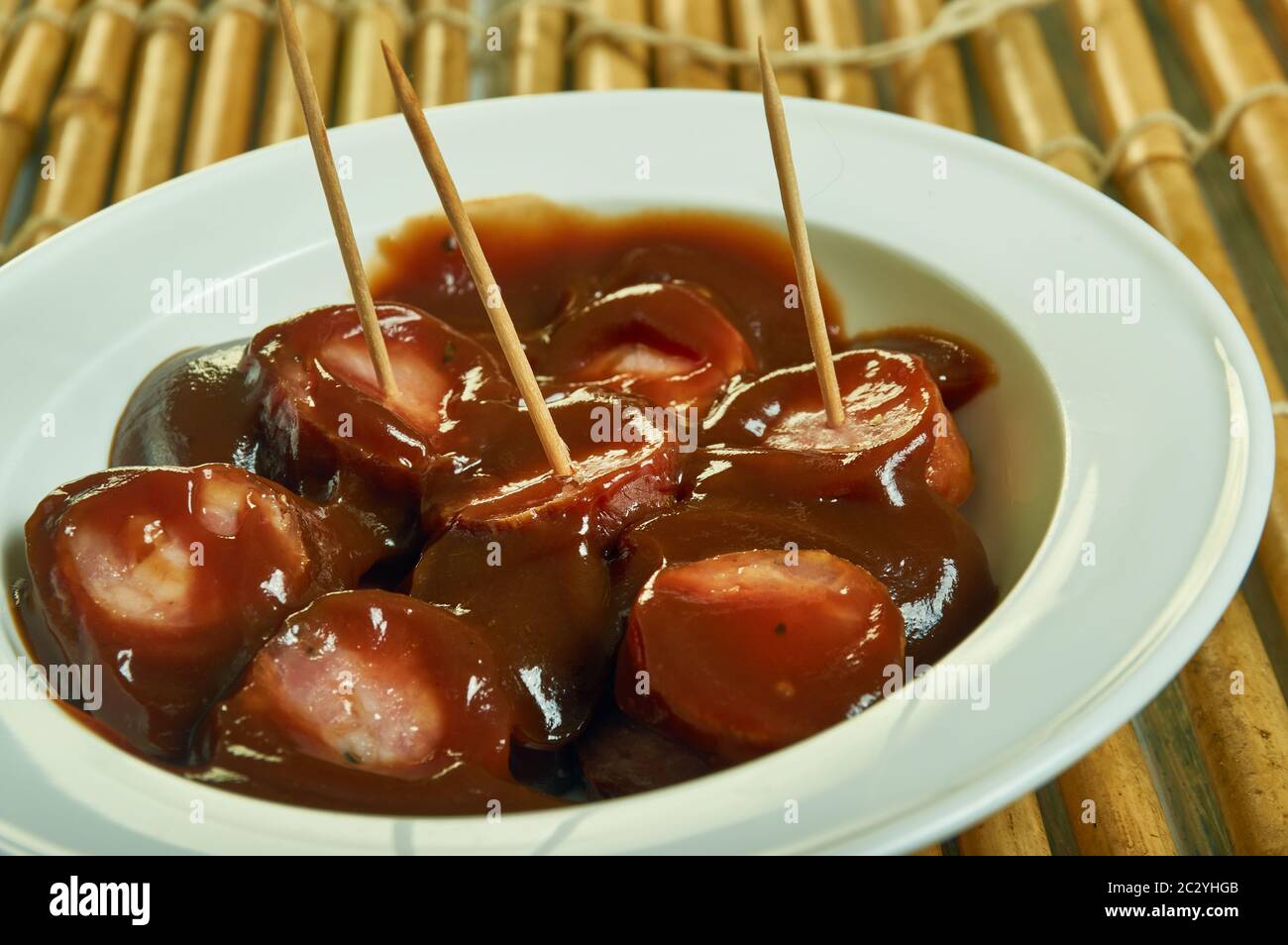 Crock Pot kielbasa Bite Foto Stock