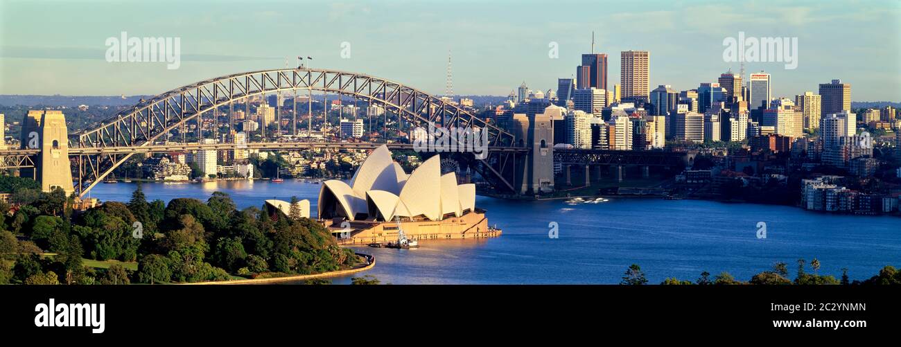 Vista panoramica della Sydney Opera House, Sydney, Australia Foto Stock